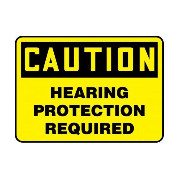 Accuform MPPA630VP Safety Sign, CAUTION HEARING PROTECTION REQUIRED, 10 X 14, Plastic MPPA630VP - main